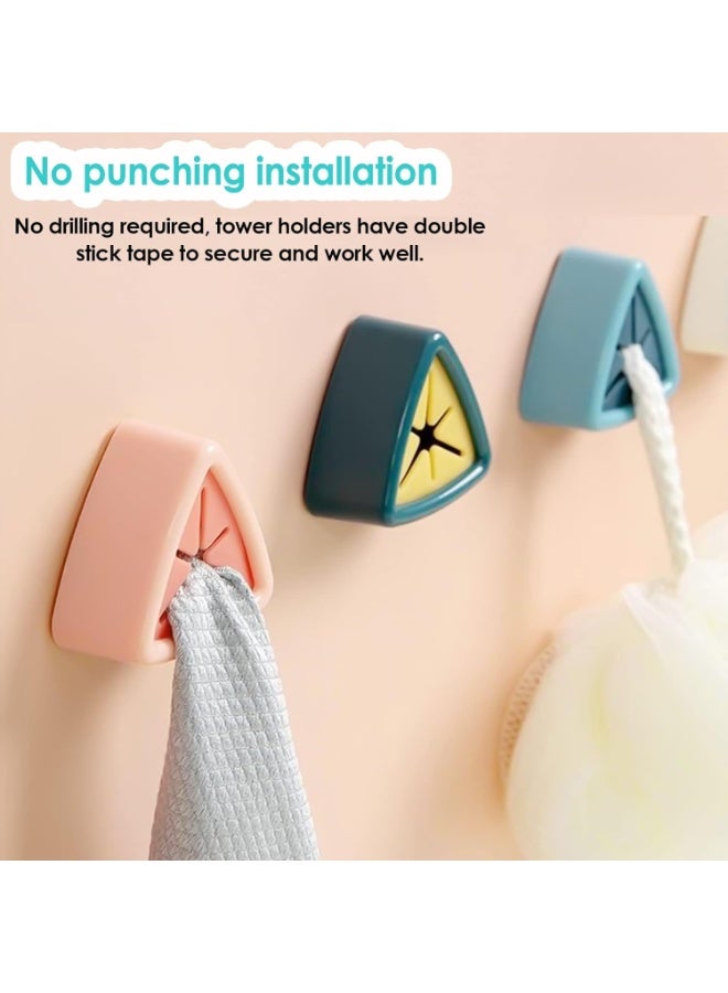 Multi-Purpose 4-Pack Adhesive Hooks – Easy-to-Install Wall Hooks for Towels, Gloves, Cloths, and Accessories, Triangle Design, Non-Damaging Silicone Grip - Image 5